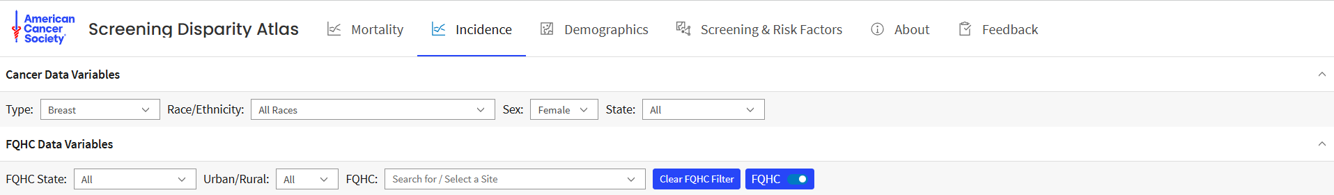 Incidence Map Query Panel